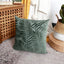 1Pc Velvet Leaf Throw Pillow Covers, Modern Square Decorative Pillowcase, Neutral Palm Cushion Case for Sofa Couch 18 x 18 Inch - Slobuy