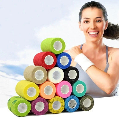 1Pc Waterproof Medical Therapy Self Adhesive Bandage Muscle Tape Finger Joints Wrap First Aid Kit Pet Elastic Bandage 2.5-10cm - Slobuy