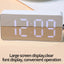 1Pc White LED Mirror Table Clock Snooze Display Time Night Light Desktop USB Alarm Clock Home Decor - Slobuy