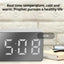 1Pc White LED Mirror Table Clock Snooze Display Time Night Light Desktop USB Alarm Clock Home Decor - Slobuy