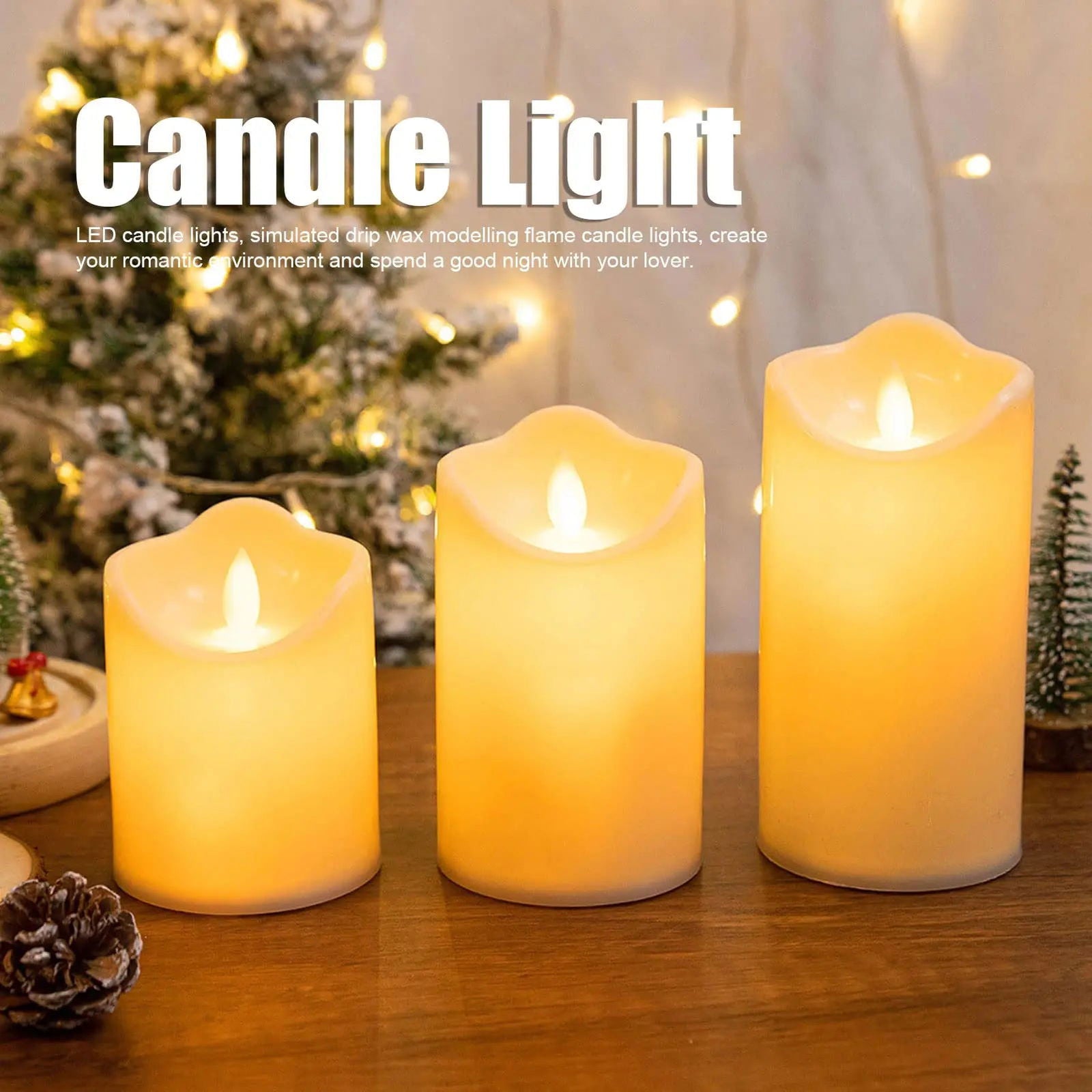 1Pcs Led Flameless Electric Candles Lamp Plastic LED Candle Battery Flickering Fake Tealight Candle for Hotel Wedding Decoration - Slobuy
