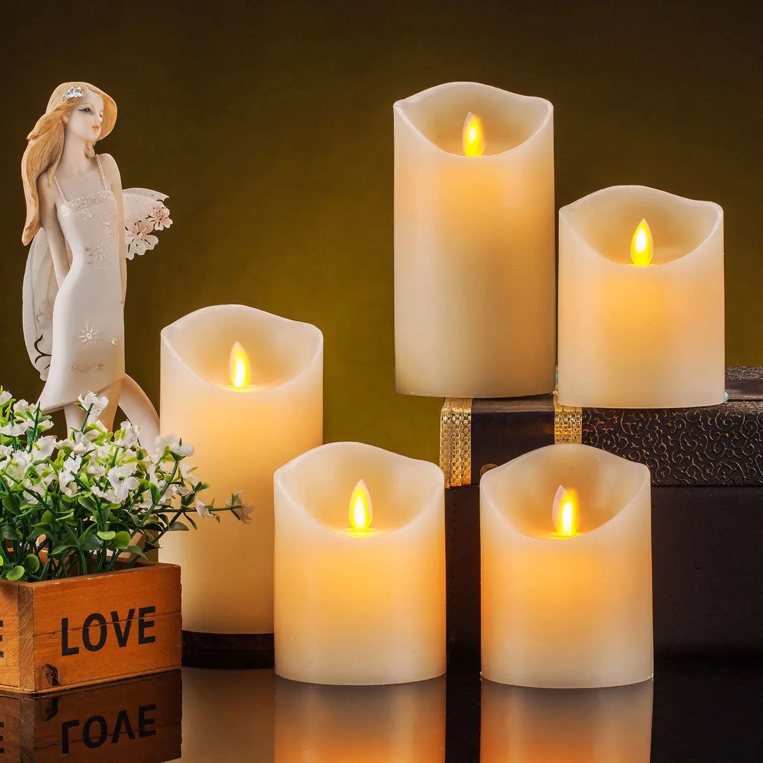 1Pcs Led Flameless Electric Candles Lamp Plastic LED Candle Battery Flickering Fake Tealight Candle for Hotel Wedding Decoration - Slobuy