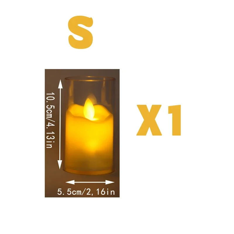 1Pcs Led Flameless Electric Candles Lamp Plastic LED Candle Battery Flickering Fake Tealight Candle for Hotel Wedding Decoration - Slobuy