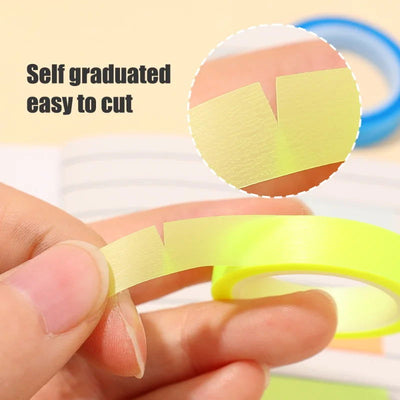10/1Roll Marking Stickers Transparent Fluorescent Tape Index Tabs Taking Note Label Children Gift School Office Highlighter Tape - Slobuy