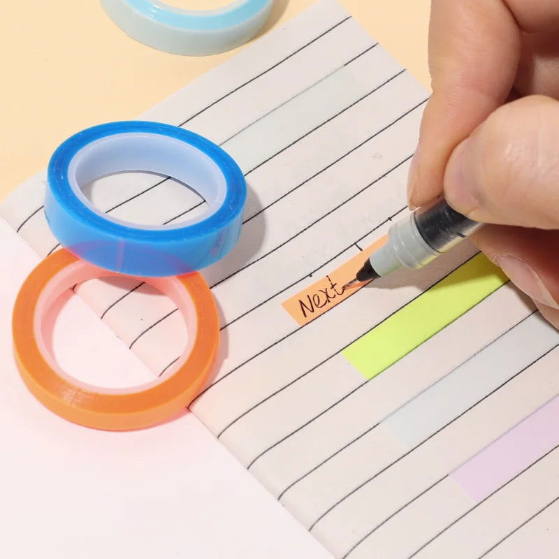 10/1Roll Marking Stickers Transparent Fluorescent Tape Index Tabs Taking Note Label Children Gift School Office Highlighter Tape - Slobuy