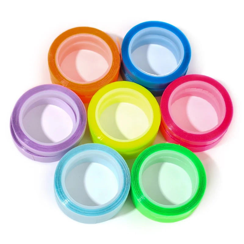 10/1Roll Marking Stickers Transparent Fluorescent Tape Index Tabs Taking Note Label Children Gift School Office Highlighter Tape - Slobuy