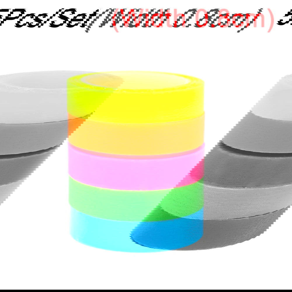 10/1Roll Marking Stickers Transparent Fluorescent Tape Index Tabs Taking Note Label Children Gift School Office Highlighter Tape - Slobuy