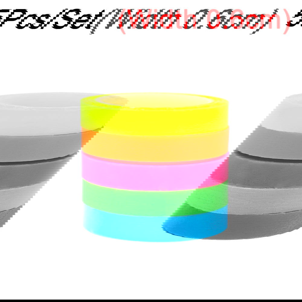 10/1Roll Marking Stickers Transparent Fluorescent Tape Index Tabs Taking Note Label Children Gift School Office Highlighter Tape - Slobuy
