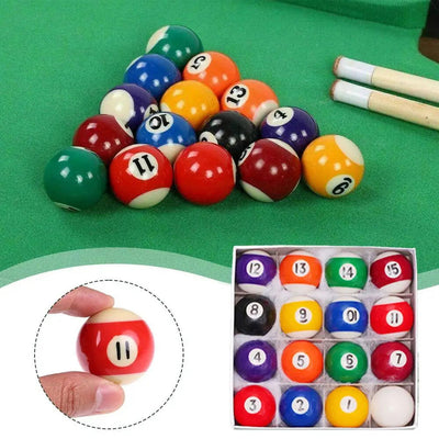 1SET 16PCS 25mm American Children's Billiards Home Tabletop Game Sets Mini Billiard Balls Pool Ball Complete Set Game Supplies - Slobuy