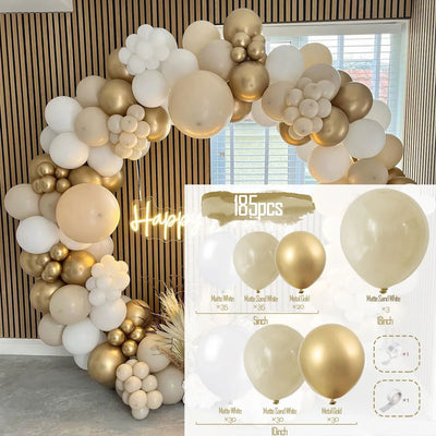 1Set Coffee Brown Balloon Garland Arch Kit Latex Balloon Globos Birthday Party Decoration Wedding Party Kid Baby Shower Supplies - Slobuy