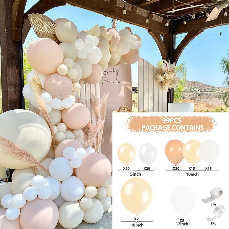 1Set Coffee Brown Balloon Garland Arch Kit Latex Balloon Globos Birthday Party Decoration Wedding Party Kid Baby Shower Supplies - Slobuy