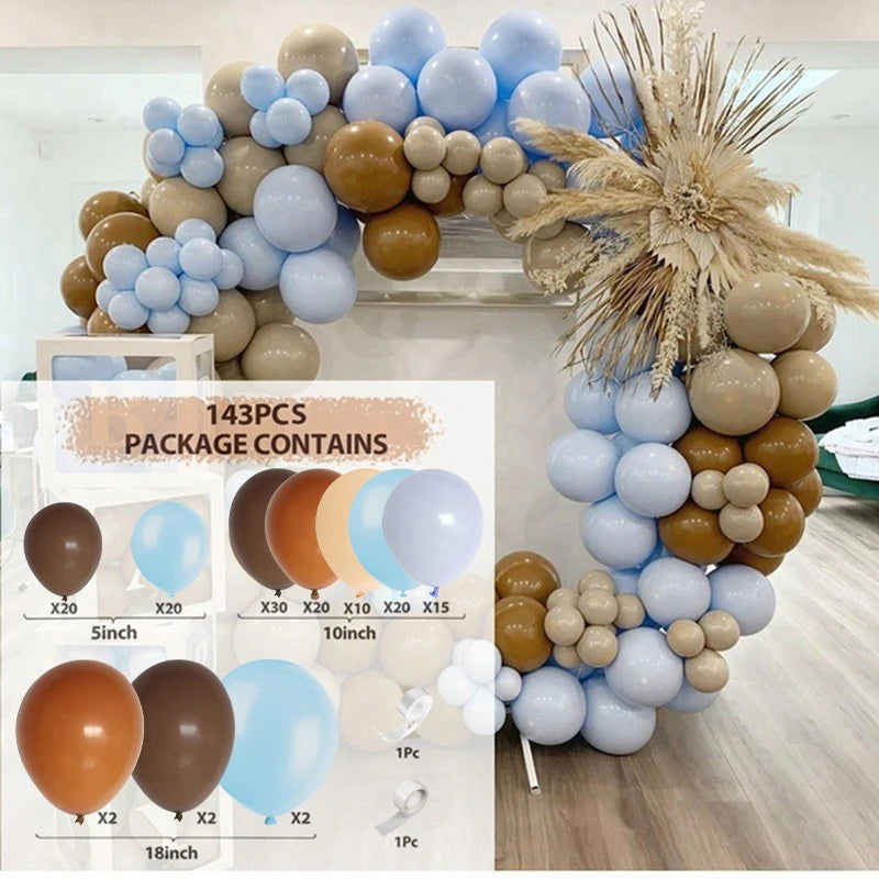 1Set Coffee Brown Balloon Garland Arch Kit Latex Balloon Globos Birthday Party Decoration Wedding Party Kid Baby Shower Supplies - Slobuy