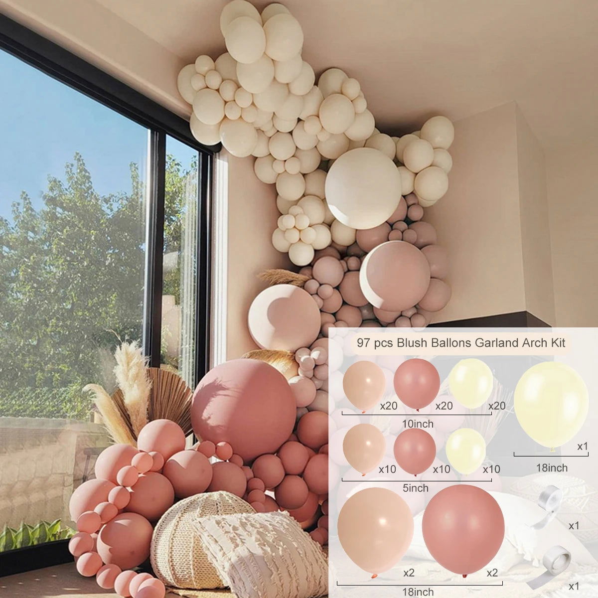 1Set Coffee Brown Balloon Garland Arch Kit Latex Balloon Globos Birthday Party Decoration Wedding Party Kid Baby Shower Supplies - Slobuy