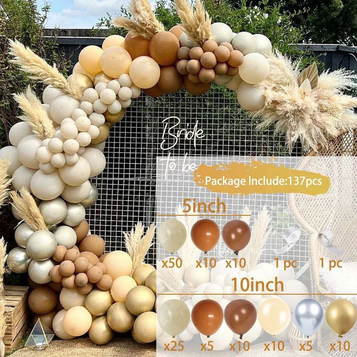1Set Coffee Brown Balloon Garland Arch Kit Latex Balloon Globos Birthday Party Decoration Wedding Party Kid Baby Shower Supplies - Slobuy