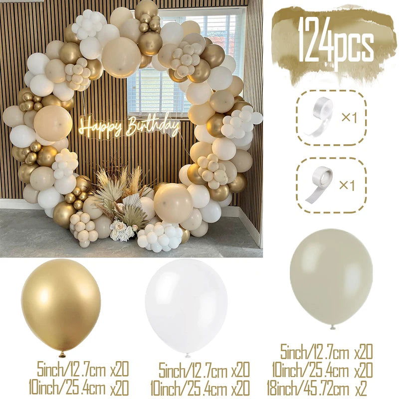 1Set Coffee Brown Balloon Garland Arch Kit Latex Balloon Globos Birthday Party Decoration Wedding Party Kid Baby Shower Supplies - Slobuy