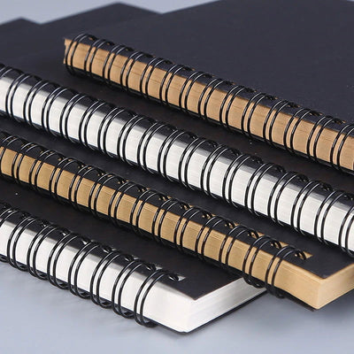 1 Book Retro Spiral Coil Kraft Paper Notebook Sketchbook Painting Diary Drawing Painting Graffiti Office School Stationery - Slobuy