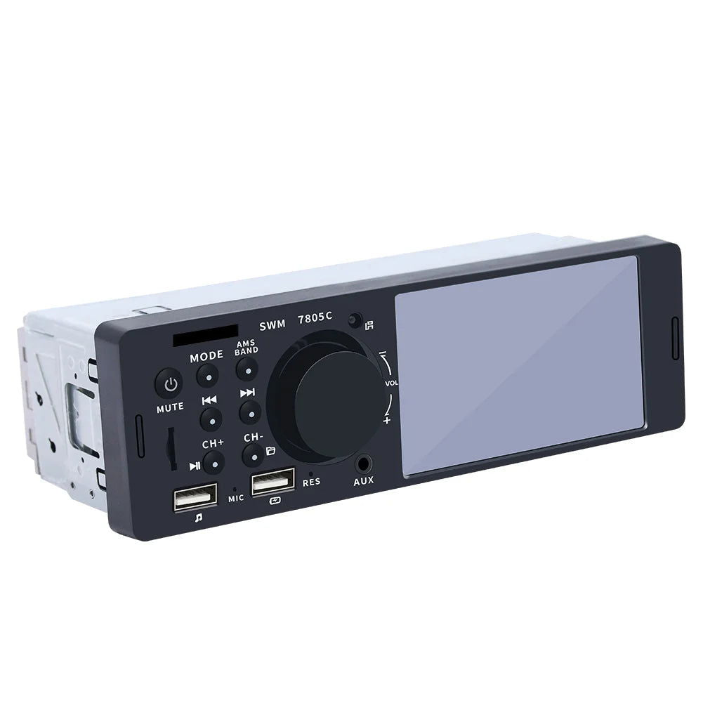 1 Din 4Inch Car Radio Touch Screen Bluetooth Music Handsfree MP5 Player TF USB Charging Remote Audio System ISO Head Unit 7805C - Slobuy