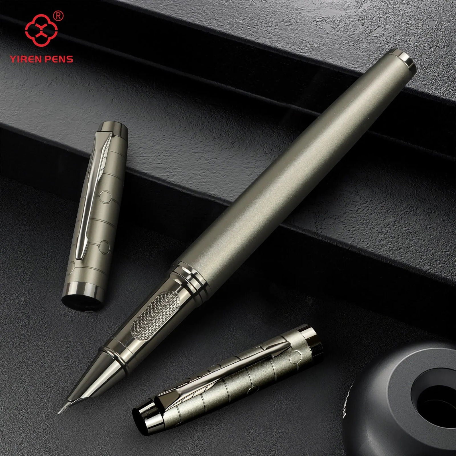 1 PC Fountain Pen, Professional Gunmetal Metal Pen, Stylish and Sturdy,Distinguished, Mechanical Feel,Metallic Touch,Luxury Pen - Slobuy