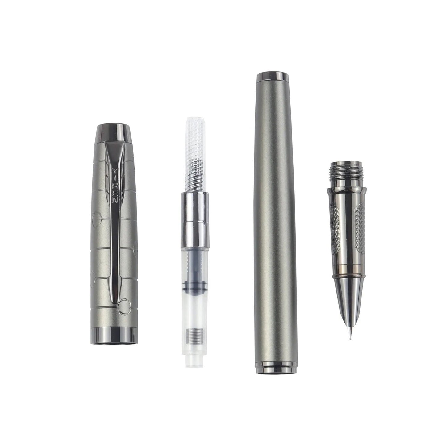 1 PC Fountain Pen, Professional Gunmetal Metal Pen, Stylish and Sturdy,Distinguished, Mechanical Feel,Metallic Touch,Luxury Pen - Slobuy