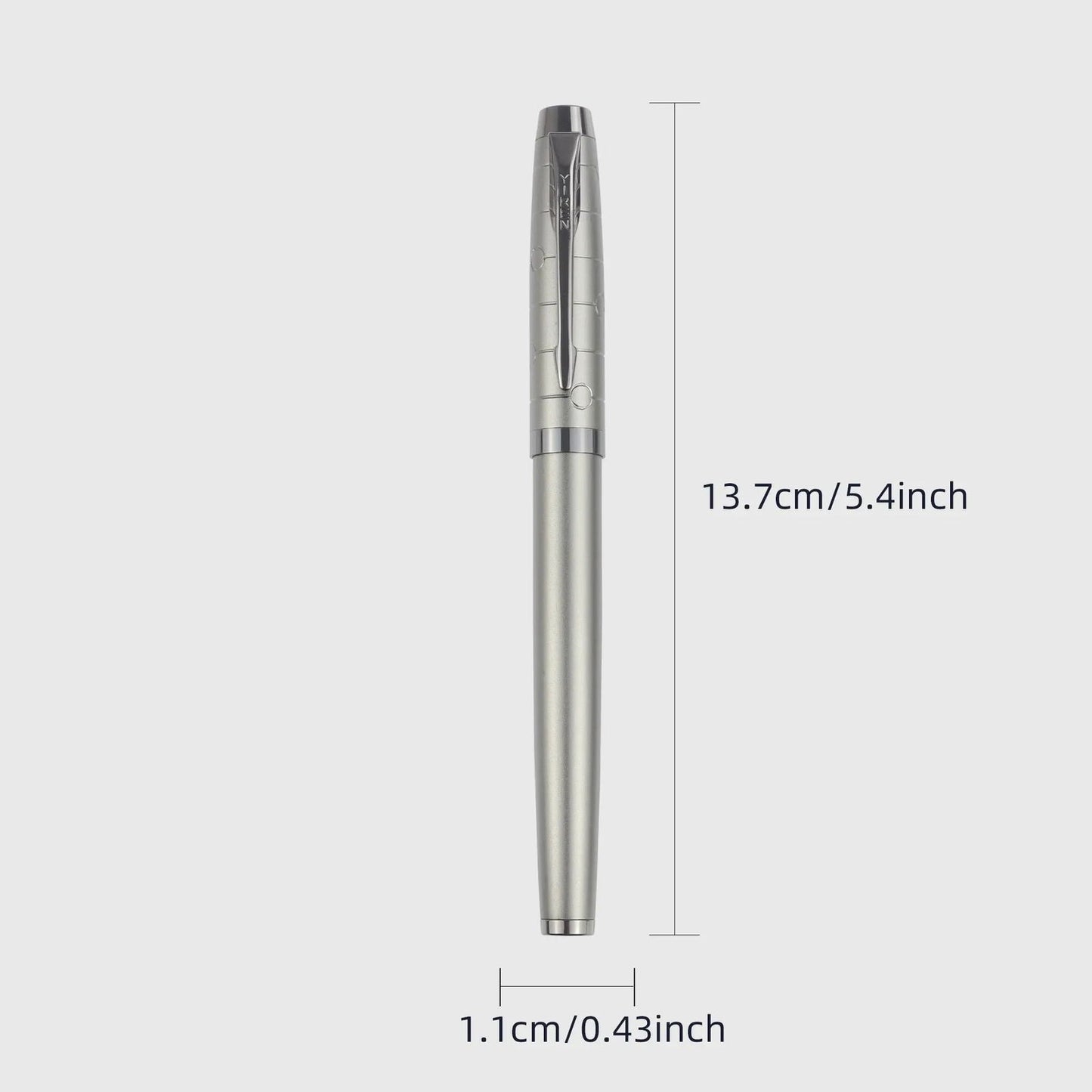 1 PC Fountain Pen, Professional Gunmetal Metal Pen, Stylish and Sturdy,Distinguished, Mechanical Feel,Metallic Touch,Luxury Pen - Slobuy