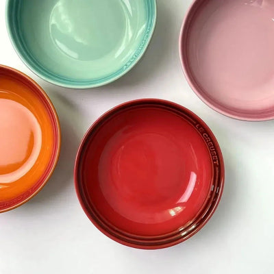 1 Pack Ceramic Dinner Plate,7 inches Porcelain Soup Bowl,Dessert Salad Food Dish,Kitchen Serving Tray,Colorful Deep Tableware - Slobuy