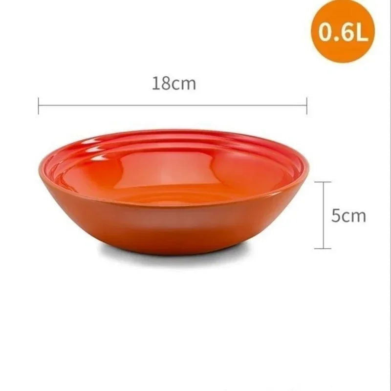 1 Pack Ceramic Dinner Plate,7 inches Porcelain Soup Bowl,Dessert Salad Food Dish,Kitchen Serving Tray,Colorful Deep Tableware - Slobuy