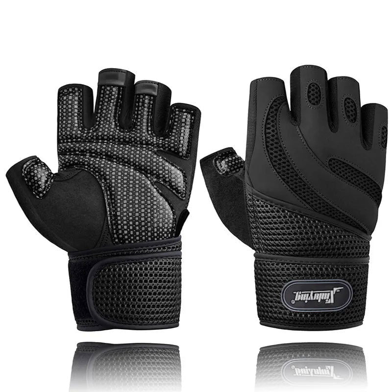 1 Pair Bodybuilding Gym Gloves for Men Women Weightlifting Dumbbell Training Anti-Slip Fitness Gloves Crossfit Workout Exercise - Slobuy