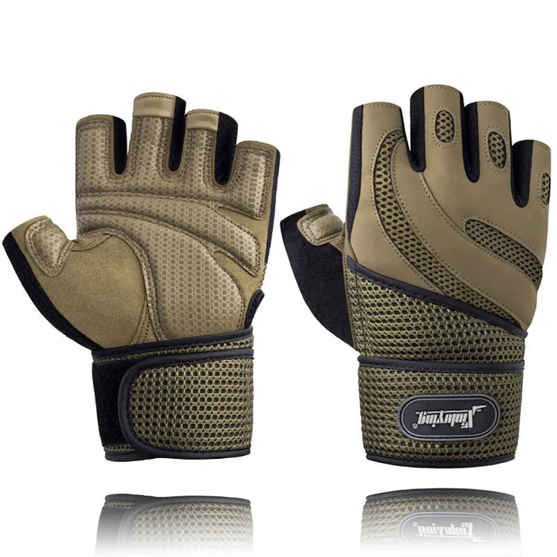 1 Pair Bodybuilding Gym Gloves for Men Women Weightlifting Dumbbell Training Anti-Slip Fitness Gloves Crossfit Workout Exercise - Slobuy