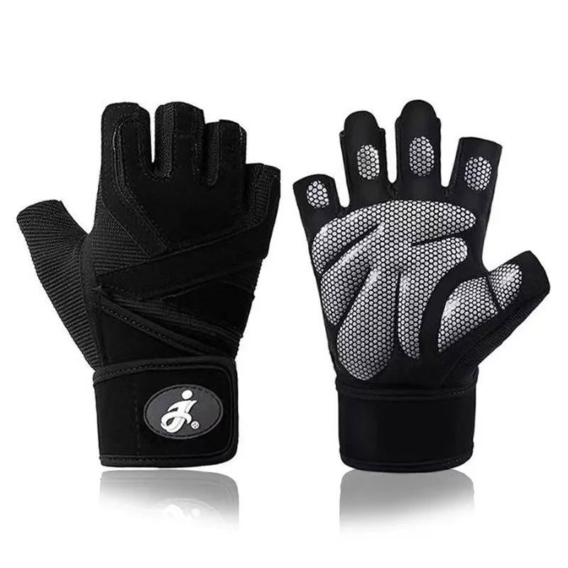 1 Pair Bodybuilding Gym Gloves for Men Women Weightlifting Dumbbell Training Anti-Slip Fitness Gloves Crossfit Workout Exercise - Slobuy