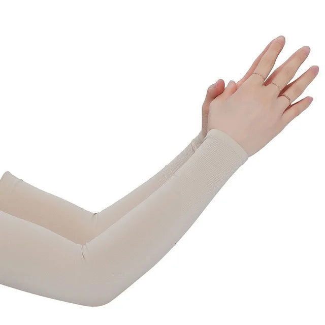 1 Pair Compression Sports Arm Sleeve Basketball Cycling Arm Warmer Summer Running Tennis UV Protection Volleyball Bands - Slobuy