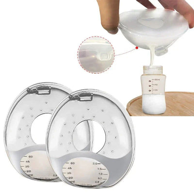 1 Pair Silica Gel Collection Cover Breastmilk Collecter Soft Reusable Nursing Pad Postpartum Suction Nipple Suction Container - Slobuy