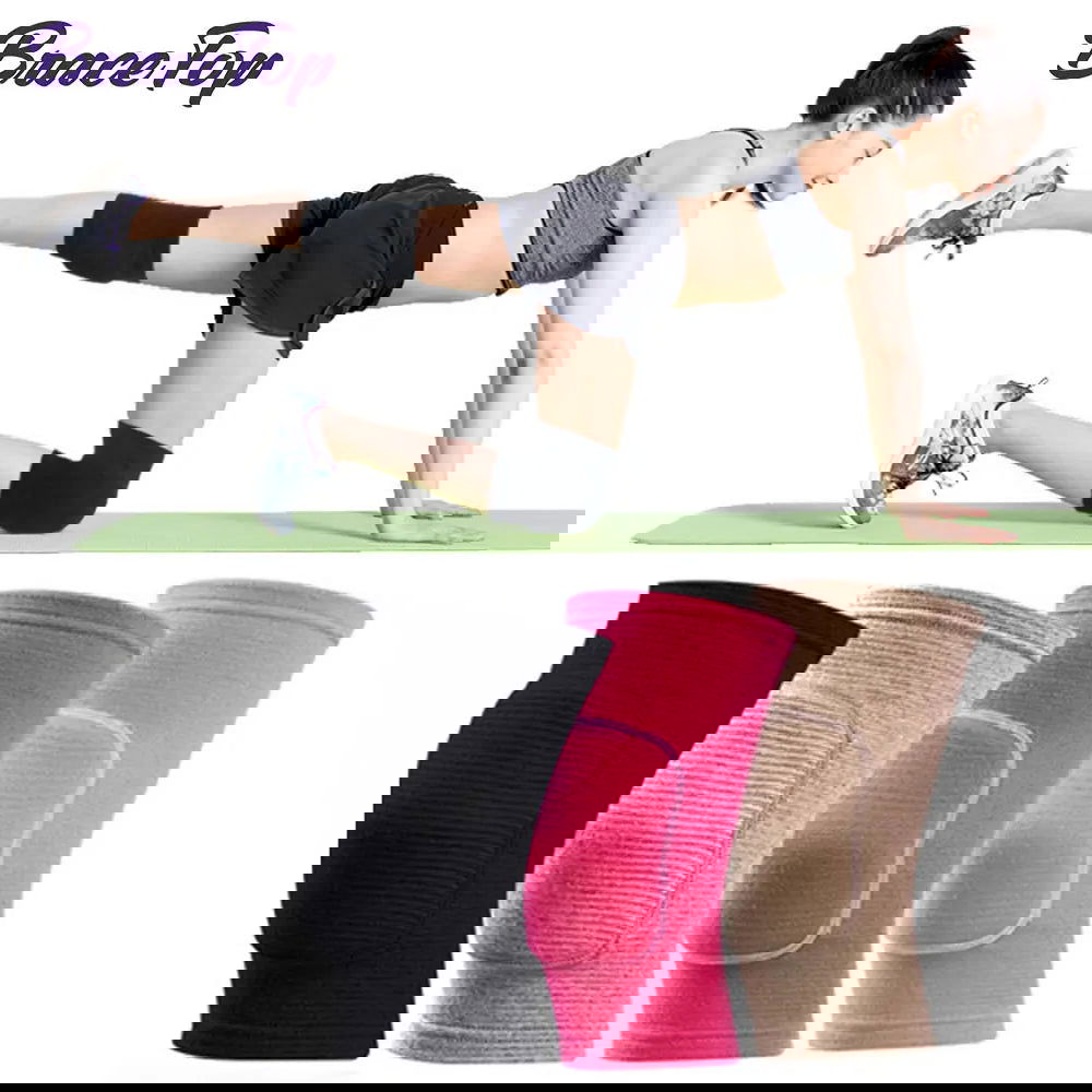 1 Pair Sports Knee Pads Adults Kid Dance Knee Protector Elastic Thicken Sponge Knees Brace Support for Gym Yoga Workout Training - Slobuy