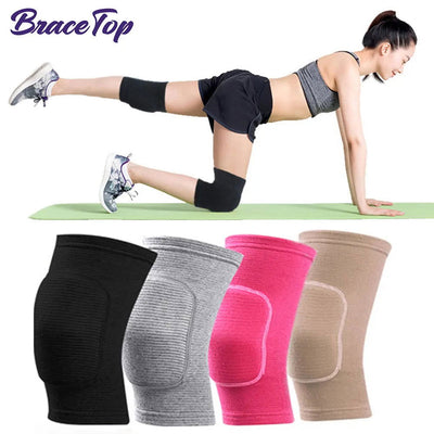 1 Pair Sports Knee Pads Adults Kid Dance Knee Protector Elastic Thicken Sponge Knees Brace Support for Gym Yoga Workout Training - Slobuy