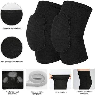 1 Pair Sports Knee Pads Adults Kid Dance Knee Protector Elastic Thicken Sponge Knees Brace Support for Gym Yoga Workout Training - Slobuy