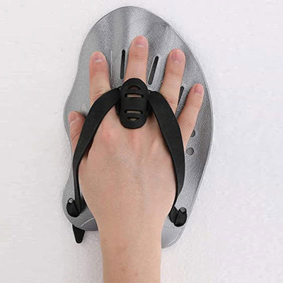 1 Pair Swimming Training Paddles Swim Hand Paddles Snorkeling Diving Gloves Fin Flipper Sports Silicone Palm Adjustable Straps - Slobuy