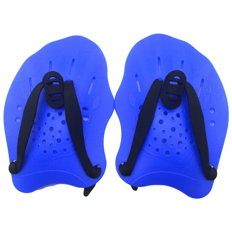 1 Pair Swimming Training Paddles Swim Hand Paddles Snorkeling Diving Gloves Fin Flipper Sports Silicone Palm Adjustable Straps - Slobuy