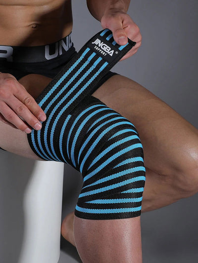 1 Pc Adjustable Elastic Knee Wraps Support for Weightlifting Kettlebell - Slobuy