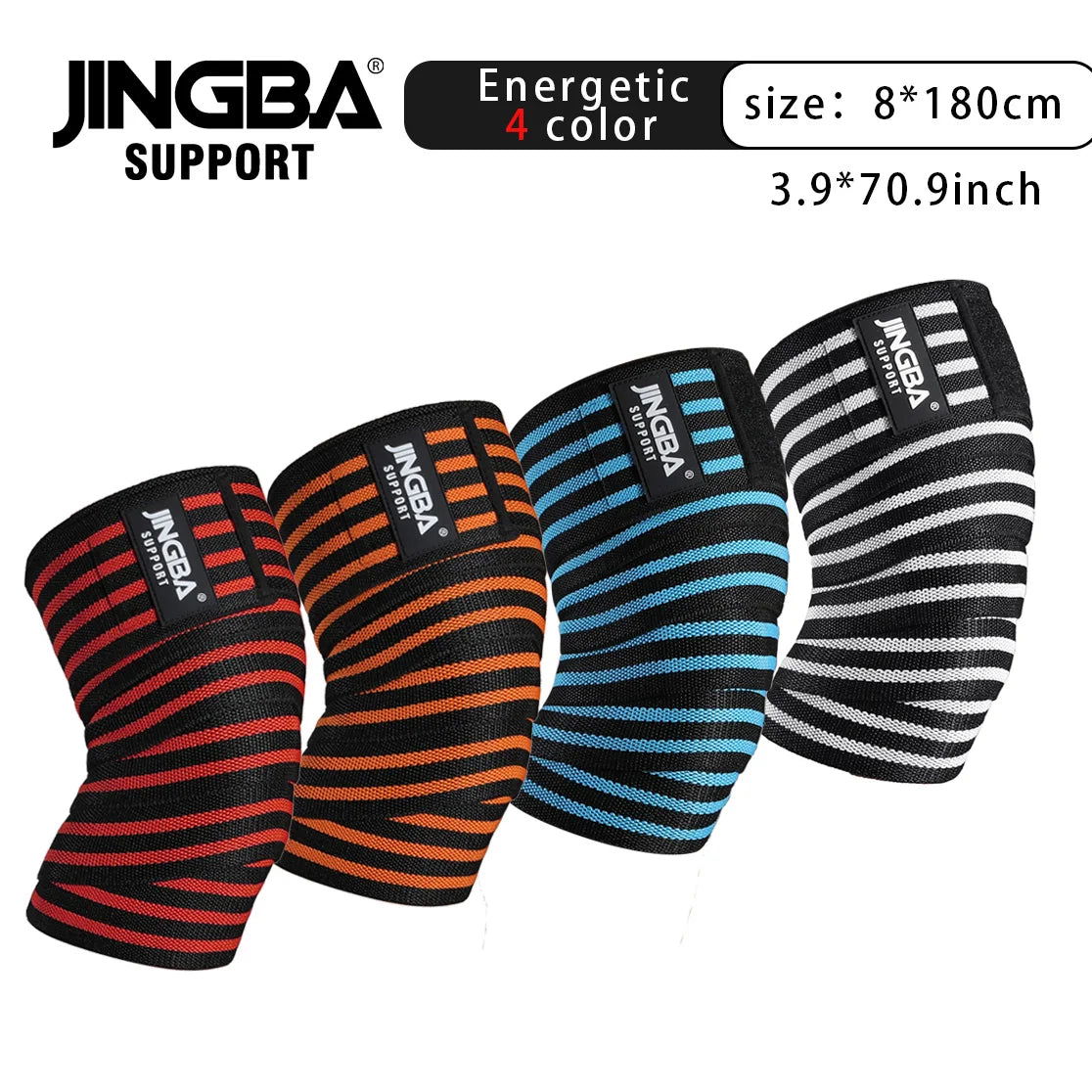 1 Pc Adjustable Elastic Knee Wraps Support for Weightlifting Kettlebell - Slobuy