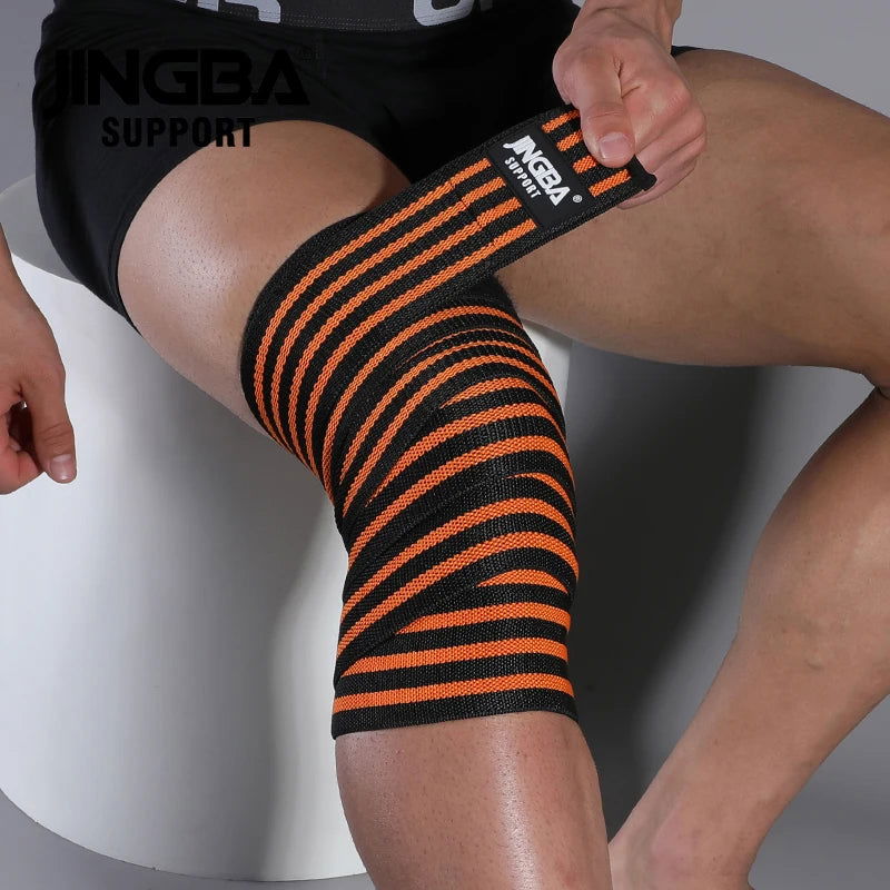 1 Pc Adjustable Elastic Knee Wraps Support for Weightlifting Kettlebell - Slobuy