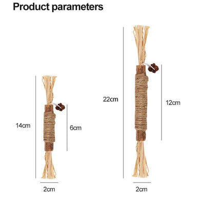 1 Pc Cat Toys Silvervine Chew Stick Polygonum Kitty Raffia Grass Pet Supplies Cleaning Teeth Stick Pet Bite Cat Toy Hemp Rope - Slobuy