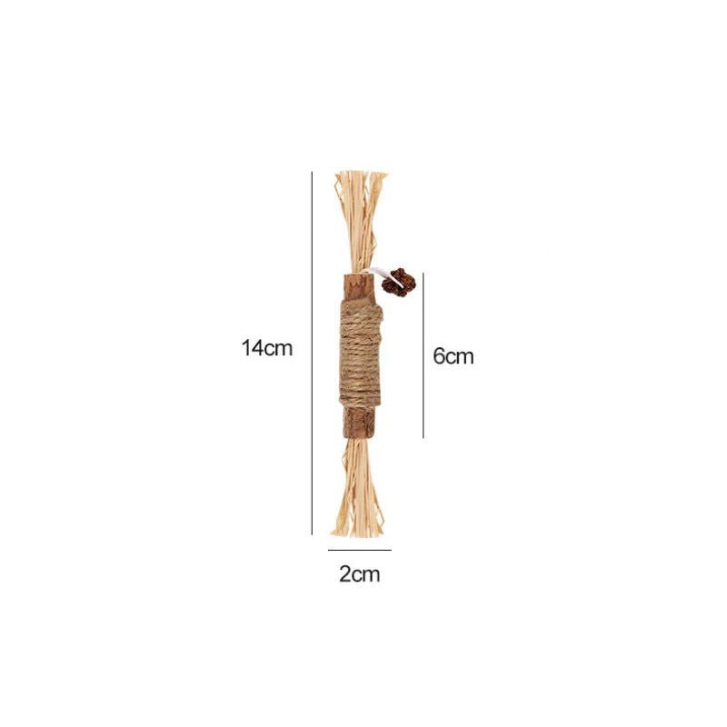 1 Pc Cat Toys Silvervine Chew Stick Polygonum Kitty Raffia Grass Pet Supplies Cleaning Teeth Stick Pet Bite Cat Toy Hemp Rope - Slobuy