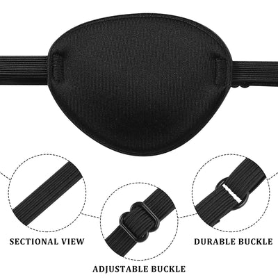 1 Pc Pirate Eye Patch Soft Comfortable Black Color Simple Durable Eye Pad Single Eye Patch For Men Adults - Slobuy