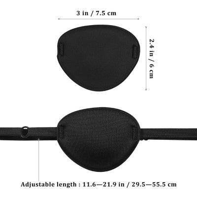 1 Pc Pirate Eye Patch Soft Comfortable Black Color Simple Durable Eye Pad Single Eye Patch For Men Adults - Slobuy