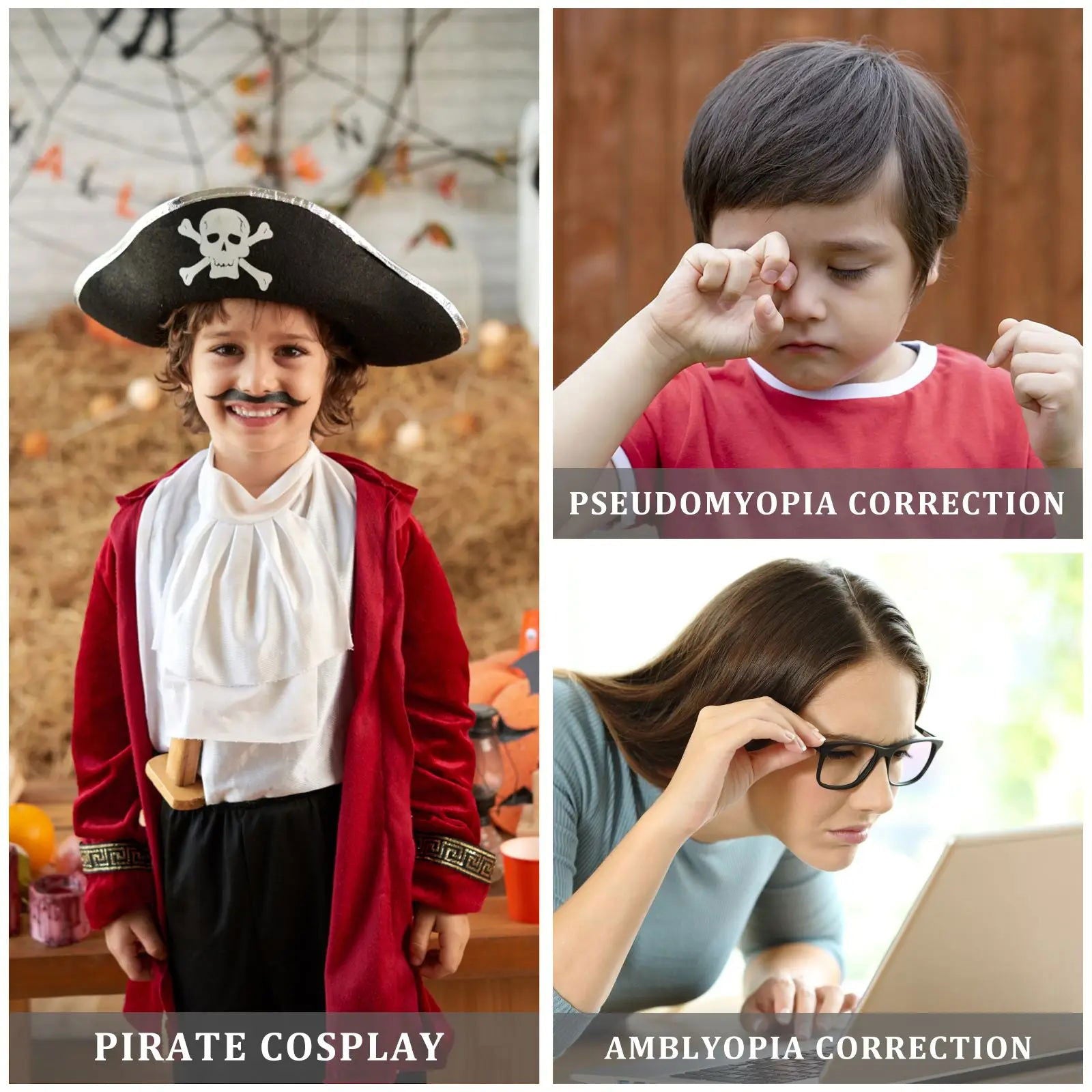1 Pc Pirate Eye Patch Soft Comfortable Black Color Simple Durable Eye Pad Single Eye Patch For Men Adults - Slobuy