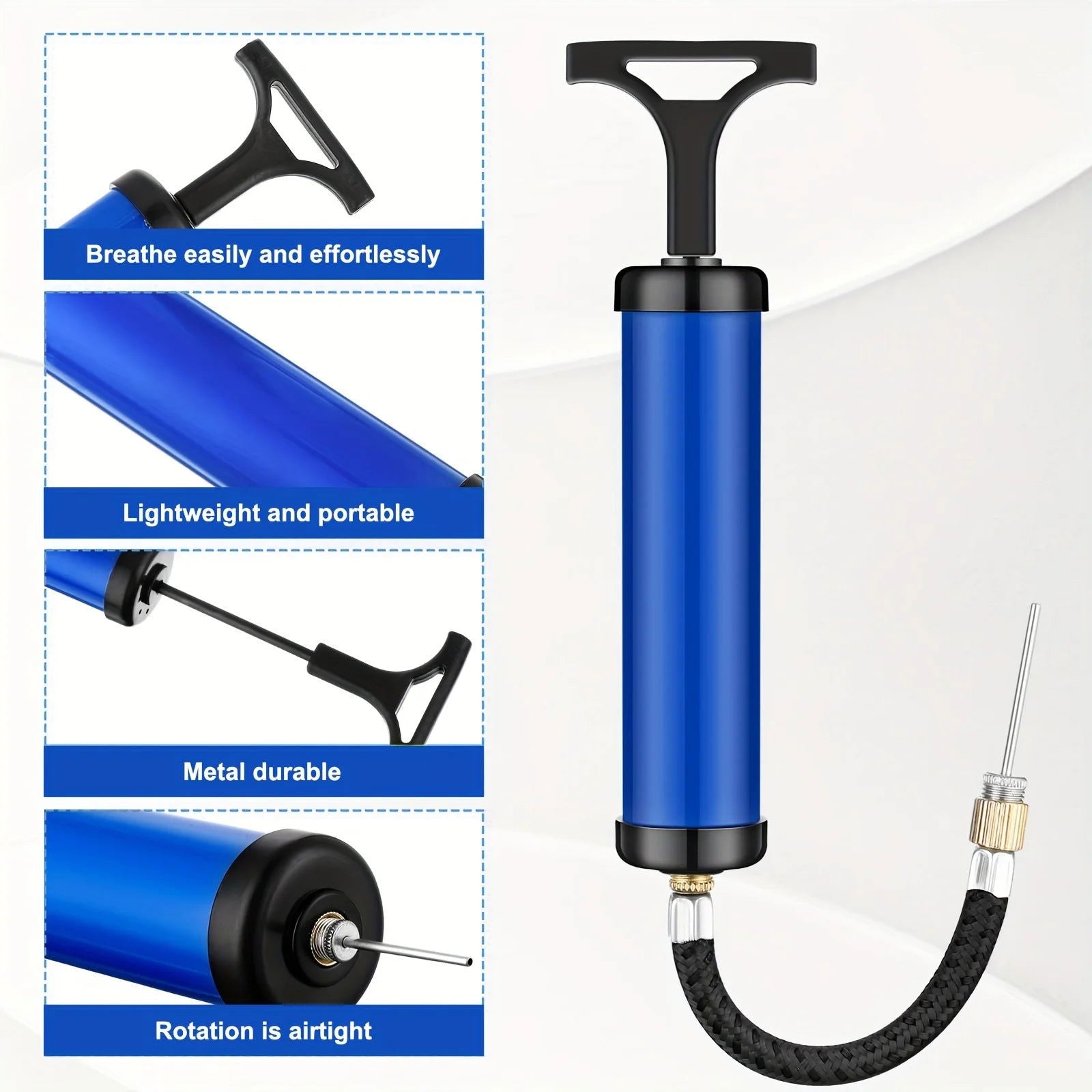 1 Pc Portable Multifunctional Ball Pump With Needle And Nozzle, Ball Inflator For Football,Basketball,Volleyball,Swimming - Slobuy