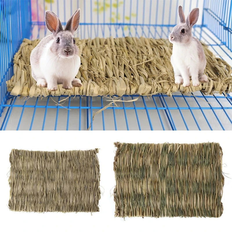 1 Pc Rabbit Grass Chew Mat Small Animal Hamster Cage Bed House Pad - Slobuy