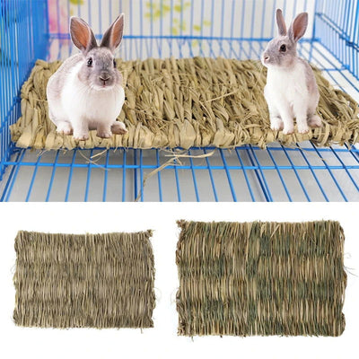 1 Pc Rabbit Grass Chew Mat Small Animal Hamster Cage Bed House Pad - Slobuy