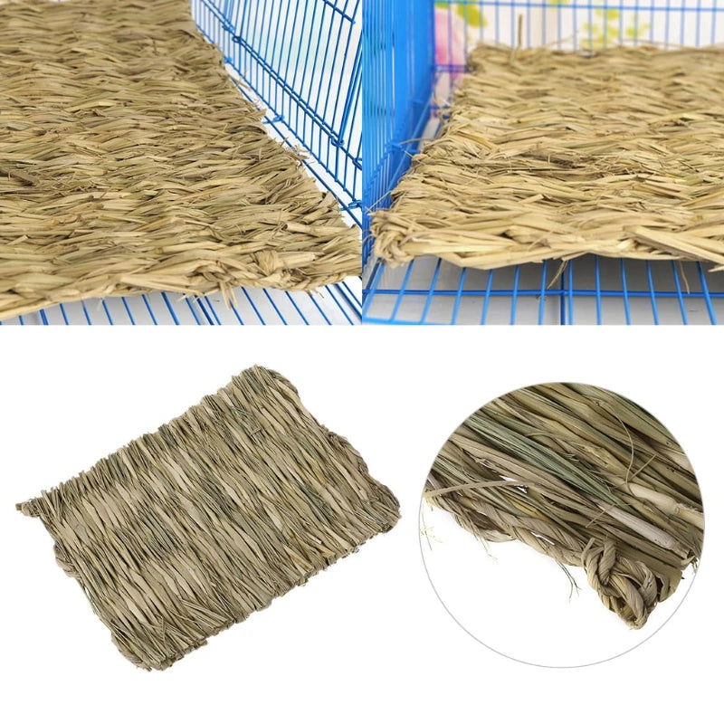 1 Pc Rabbit Grass Chew Mat Small Animal Hamster Cage Bed House Pad - Slobuy