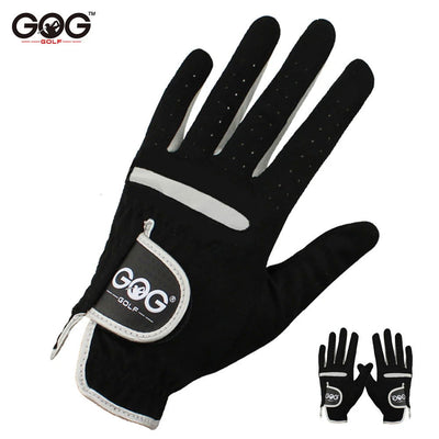 1 Pcs Men's Golf Glove Left Hand Right Hand Micro Soft Fiber Breathable Golf Gloves Men Color Black Brand GOG - Slobuy