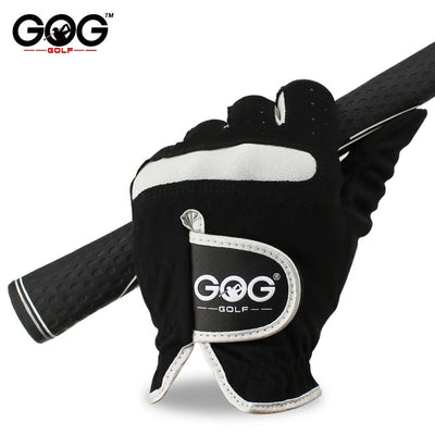 1 Pcs Men's Golf Glove Left Hand Right Hand Micro Soft Fiber Breathable Golf Gloves Men Color Black Brand GOG - Slobuy